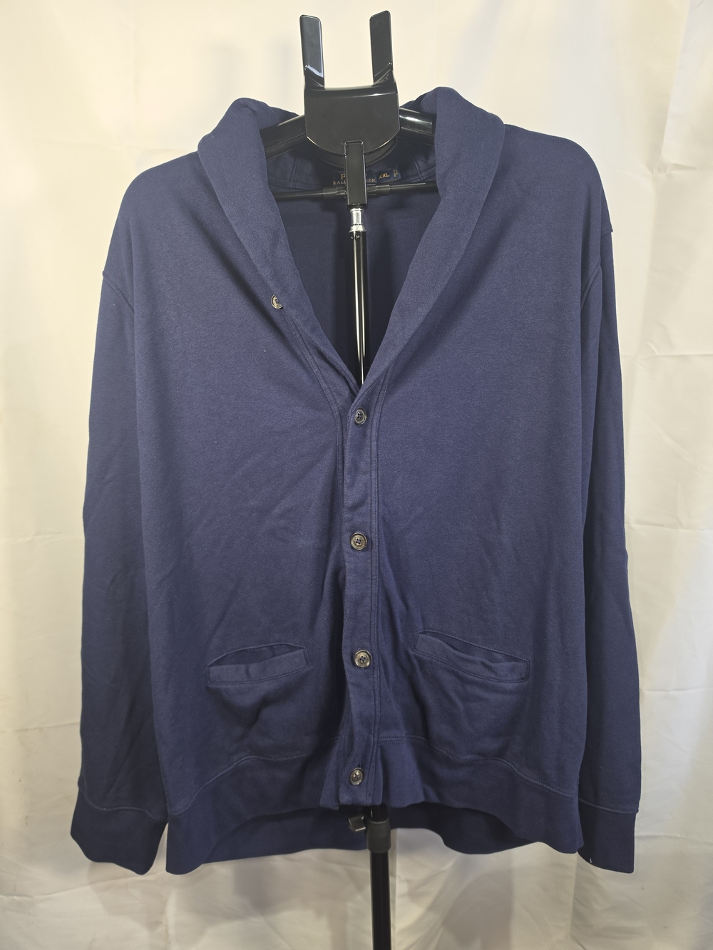 Polo Ralph Lauren XXL Navy Preppy Shawl Collar Cardigan Button Front